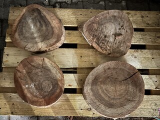 Ca. 12x Pallet Rosewood Schijven, Diverse afmetingen